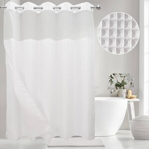 Amazon Textured White Shower Curtain
